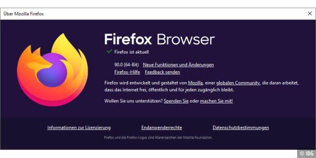 Update auf Firefox 90 beseitigt mehrere Lücken