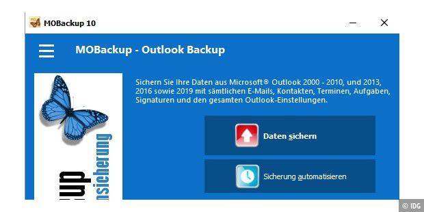 Test: MOBackup - Outlook-Inhalte sichern